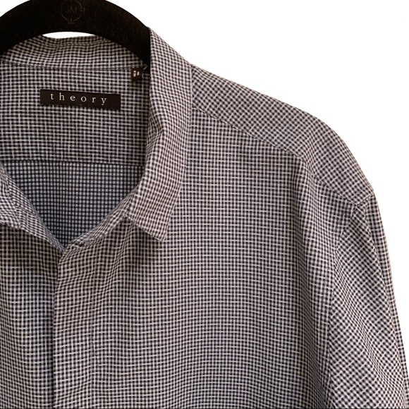 Theory Gray Button Down: Large - Picture 3 of 6